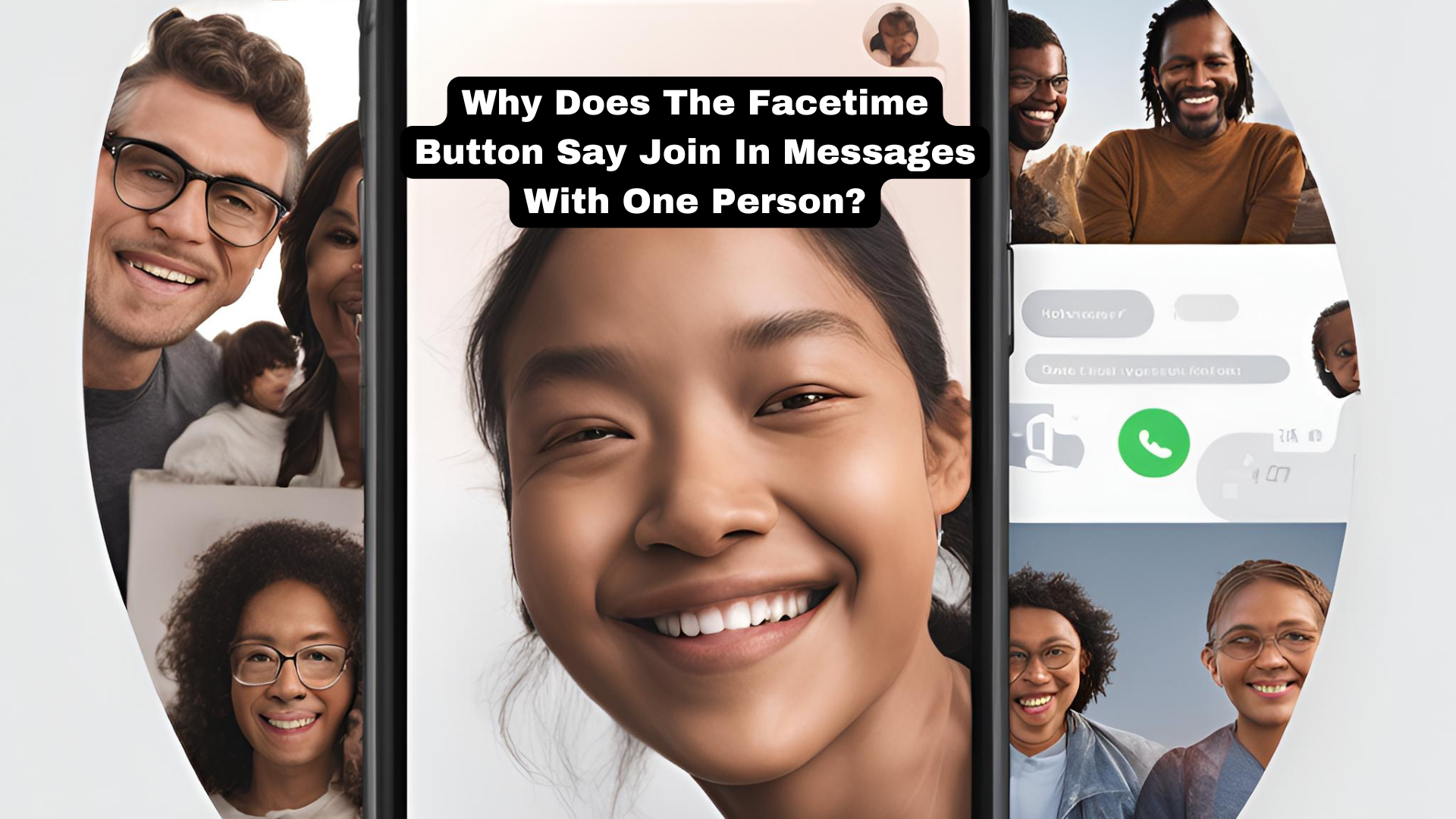 Screenshot of iPhone Messages app showing FaceTime 'Join' button in a one-on-one conversation, illustrating how to initiate a video call with a single contact directly from the chat interface.